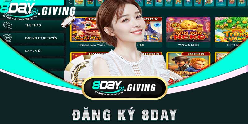 Đăng ký 8DAY bằng máy tính