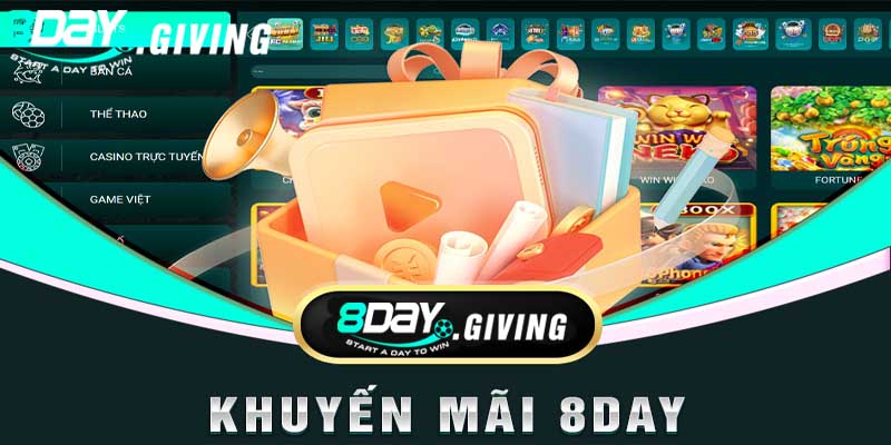 Khuyến mãi hoàn tiền đến 1.58% chỉ có ở 8DAY